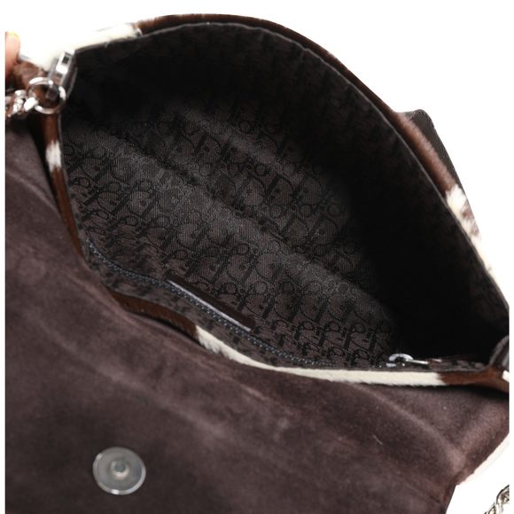 Christian Dior Cream & Brown Pony Hair Hardcore Shoulder Bag - Picture 7 of 8